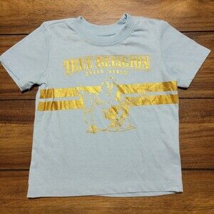 True Religion Graphic SS Lt. Blue Tee - Size 2T